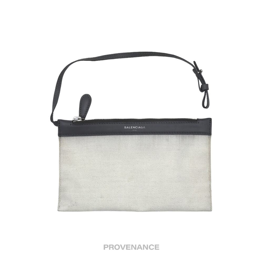 🔴 Balenciaga Zip Pouch Wallet - Canvas Gray - Picture 1 of 7